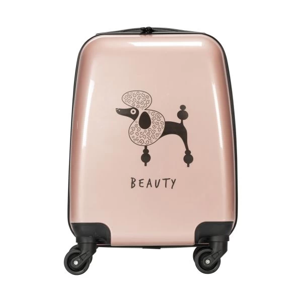 Babypark Poodl Kinderkoffer - Rose - 46 Cm 1 Babypark Poodl Kinderkoffer - Rose - 46 Cm