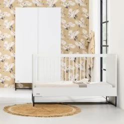 Kidsmill Modular 2 Babybed Mat Wit - Zwart - 60 X 120 Cm -Kinder Producten Winkel Modular wit juniorzijde bed kast 1492