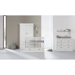 Kidsmill Newport Babykamer Wit | Bed 60 X 120 Cm + Commode -Kinder Producten Winkel babykamer newport 2 wit ledikant commode sfeer 81b4