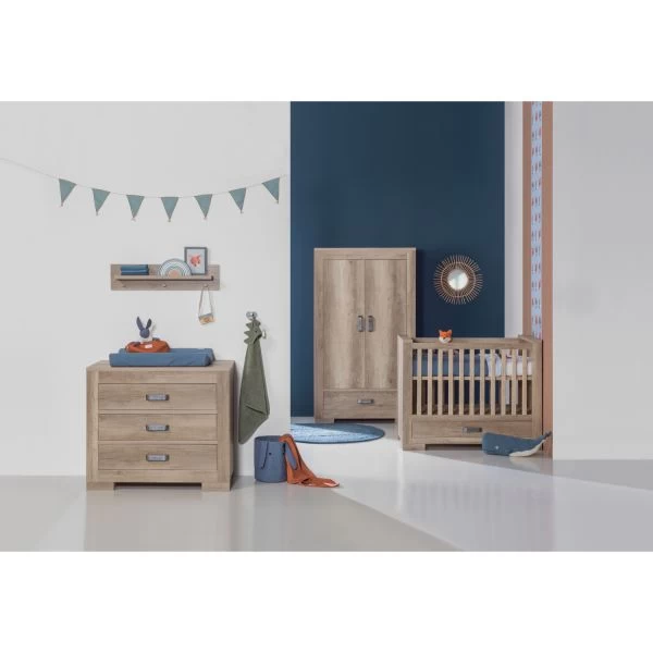 Kidsmill Brent Babykamer Oldwood | Bed 60 X 120 Cm + Commode - Afbeelding 2