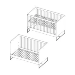 Kidsmill Modular 2 Babybed Mat Wit - Zwart - 70 X 140 Cm -Kinder Producten Winkel knipsel intense cot bed 70 x 140 black frame 655f