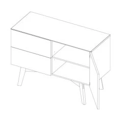 Kidsmill Sixties Commode Wit Mat / Naturel -Kinder Producten Winkel knipsel sixties chest open 5535