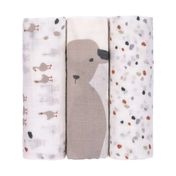 Laessig Tiny Farmer Explorer Speckles Swaddle 3 Stuks 2 Laessig Tiny Farmer Explorer Speckles Swaddle 3 Stuks - Afbeelding 2