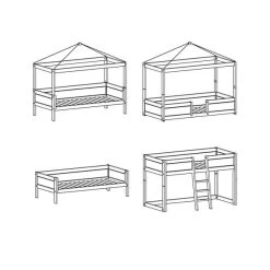 LIFETIME Kidsrooms 4 In 1 Bedcombinatie Wit Gelakt -Kinder Producten Winkel life time 4 in 1 bedcombinatie tekening 1 1 37bc