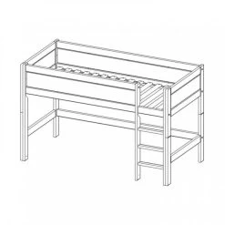 LIFETIME Kidsrooms Halfhoogslaper Rechte Trap Wit Gelakt -Kinder Producten Winkel life time halfhoogslaper tekening 4 ccc3