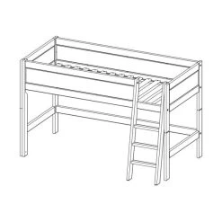 LIFETIME Kidsrooms Halfhoogslaper Luxe Schuine Trap Whitewash -Kinder Producten Winkel life time life time halfhoogslaper tekening ca2f