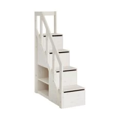 LLIFETIME Kidsrooms Trap / Boekenkast Voor Verhoogde Hoogslaper Whitewash