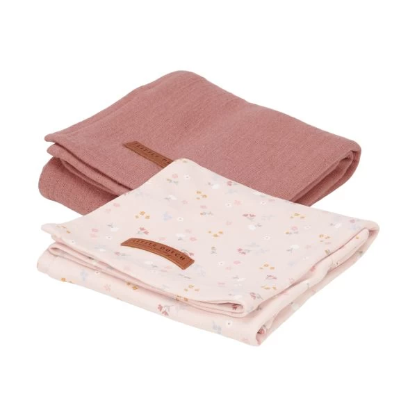 Little Dutch Hydrofiel Luier Pure Blush Roze / Little Pink Flowers 70 X 70 Cm