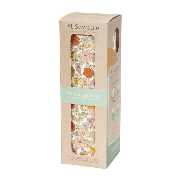 Little Dutch Vintage Little Flowers Hydrofiel Luier 120 X 120 Cm - Afbeelding 3