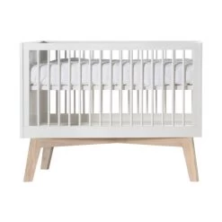 Kidsmill Sixties Babybed Wit Mat / Naturel 60 X 120 Cm