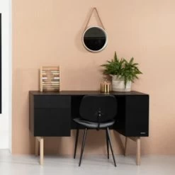 Kidsmill Sixties Kinderkamer Zwart Mat / Naturel | Bed 90 X 200 Cm + Bureau -Kinder Producten Winkel sixties tiener zwartnaturel sfeer 2 ada4