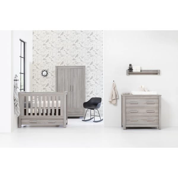 Europe Baby Juno Babykamer Grijs | Bed 60 X 120 Cm + Commode 4 Europe Baby Juno Babykamer Grijs | Bed 60 X 120 Cm + Commode - Afbeelding 4